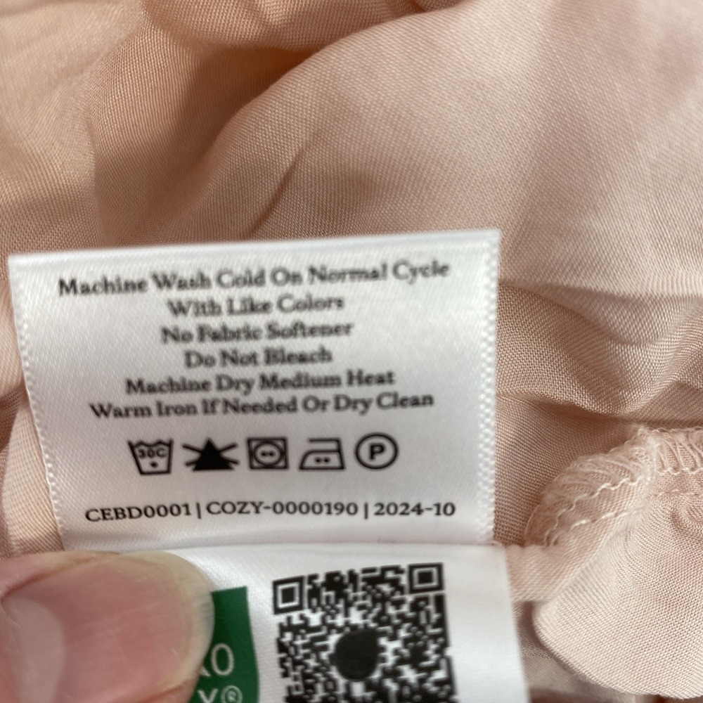 Cozy Earth Sheet Set SPLIT KING Peony Pink Luxury Viscose Bamboo Canvas Tote - Picture 7 of 10